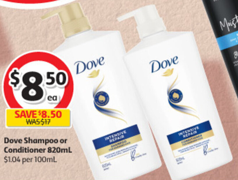 Dove Shampoo or Conditioner 820mL offer at Coles