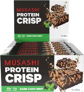 healthylife Musashi choc mint protein crisp bar 12 x 60g offer