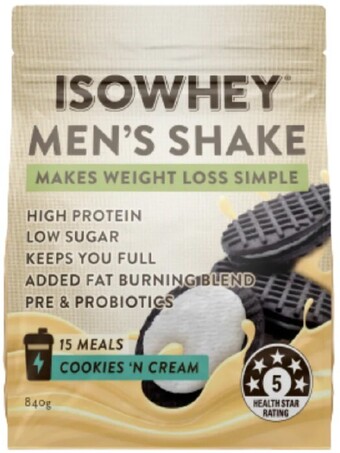healthylife Isowhey mens shake cookies & cream 840g offer