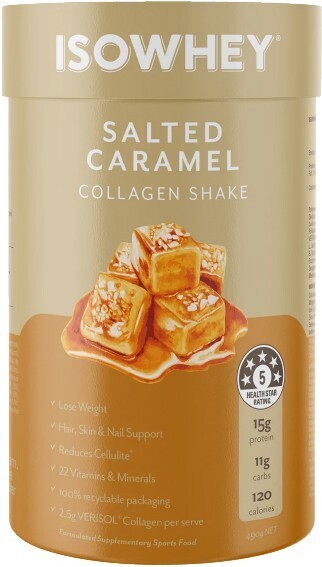 healthylife Isowhey salted caramel collagen shake 490g offer