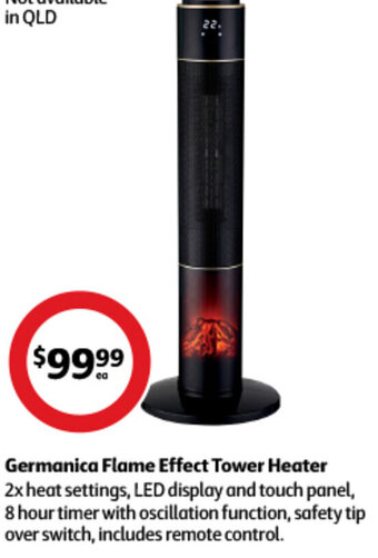 Coles Germanica Flame Effect Tower Heater offer