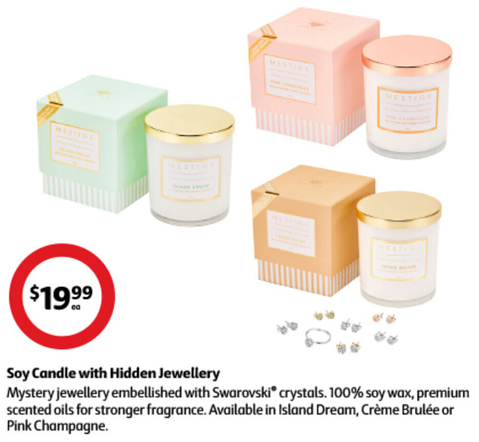 Soy Candle with Hidden Jewellery offer at Coles
