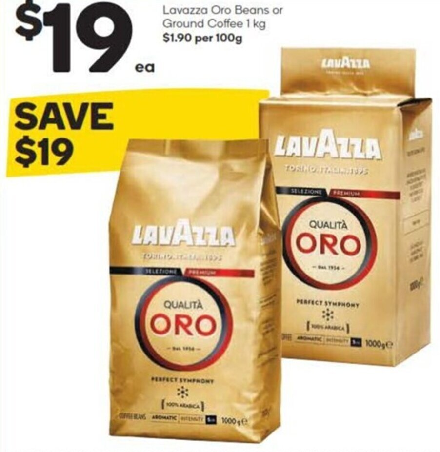 Lavazza Oro Beans or Ground Coffee 1 kg offer at Woolworths