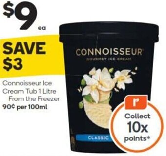 Woolworths Connoisseur Ice Cream Tub 1 Litre From the Freezer offer