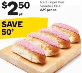 Woolworths Iced Finger Bun Varieties Pk 4 - offer
