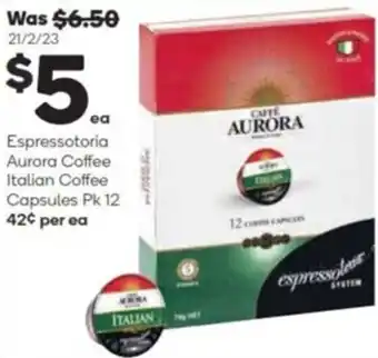 Espressotoria Aurora Coffee Italian Coffee Capsules Pk 12