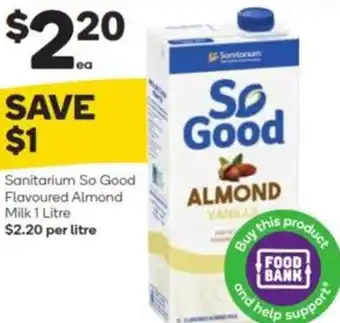 Woolworths Sanitarium So Good Flavoured Almond Milk 1 Litre offer