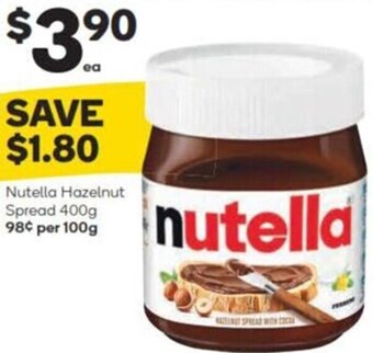 Woolworths Nutella Hazelnut Spread 400g offer