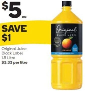 Woolworths Original Juice Black Label 1.5 Litre offer