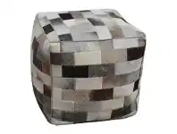 LivingStyles Tavaux Cowhide Patchwork Square Pouf offer