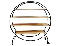 LivingStyles Genlis Iron & Mango Wood Round Display Shelf offer