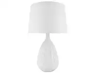 LivingStyles Zia Ceramic Base Table Lamp, White offer