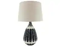 LivingStyles Zia Ceramic Base Table Lamp, Navy offer
