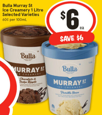 IGA Bulla Murray St Ice Creamery 1 Litre offer