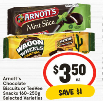 IGA Arnott's Chocolate Biscuits or TeeVee Snacks 160-250g offer