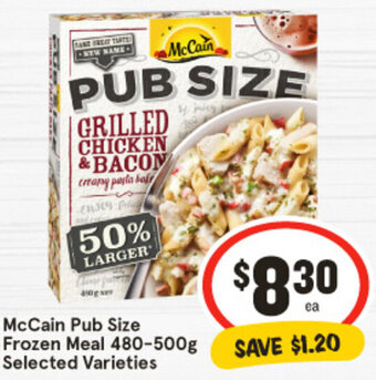 IGA McCain Pub Size Frozen Meal 480-500g offer