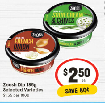 IGA Zoosh Dip 185g offer
