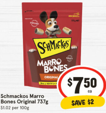 IGA Schmackos Marro Bones Original 737g offer