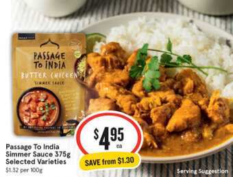 IGA Passage To India Simmer Sauce 375g offer