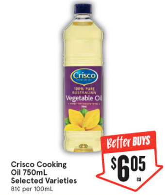 IGA Crisco Cooking Oil 750mL offer