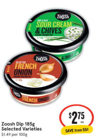 IGA Zoosh Dip 185g offer