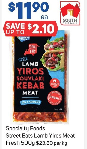 Foodland Specialty Foods Street Eats Lamb Yiros Meat Fresh 500g offer