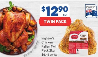 Foodland Ingham's Chicken Italian Twin Pack 2kg offer