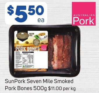 Foodland SunPork Seven Mile Smoked Pork Bones 500g offer