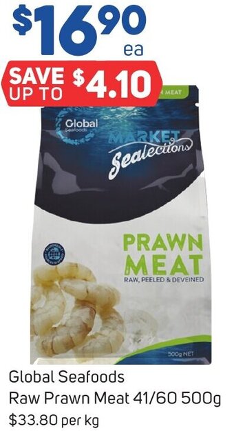 Foodland Global Seafoods Raw Prawn Meat 41/60 500g offer