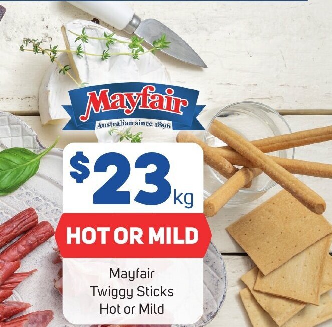 Mayfair Twiggy Sticks Hot or Mild offer at Foodland