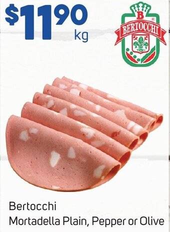 Foodland Bertocchi Mortadella Plain, Pepper or Olive offer