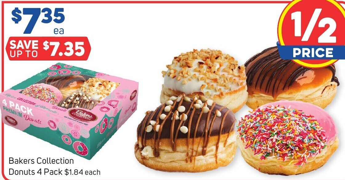 Bakers Collection Donuts 4 Pack offer at Foodland