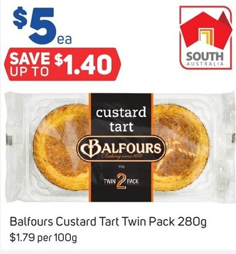 Foodland Balfours Custard Tart Twin Pack 280g offer
