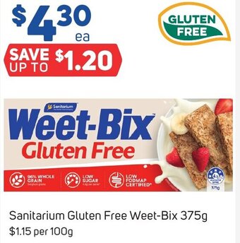 Foodland Sanitarium Gluten Free Weet-Bix 375g offer