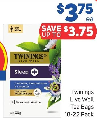 Twinings Live Well Tea Bags 18-22 Pack
