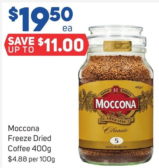Moccona Freeze Dried Coffee 400g offer at Foodland