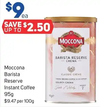 Foodland MOCCONA BARISTA RESERVE Reserve Instant Coffee 95g offer