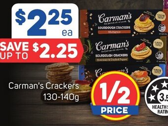 Foodland Carman's Crackers 130-140g offer