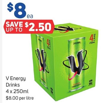 Foodland V Energy Drinks 4 x 250ml offer