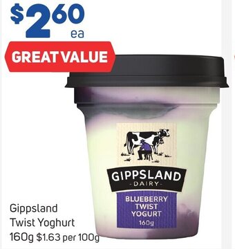 Foodland Gippsland Twist Yoghurt 160g offer