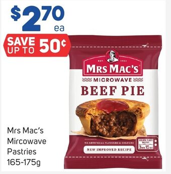 Foodland Mrs Mac's Mircowave Pastries 165-175g offer