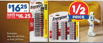 Foodland Energizer Max AA 30 Pack or AAA 24 Pack offer