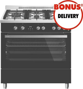 The Good Guys Omega 90cm Dual Fuel Upright Cooker offer