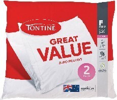 Spotlight Tontine great value european pillow 2 pack offer