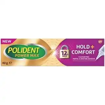 Pharmacy Best Buys Polident power max hold + comfort denture adhesive 40g offer