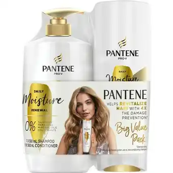BIG W Pantene Twin Pack 2x500mL - Daily Moisture Renewal offer