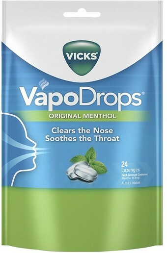 BIG W Vicks VapoDrops Original Menthol Lozenges 24 Pack* offer