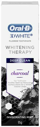 BIG W Oral-B 3D White Whitening Therapy Deep Clean Charcoal 95g offer