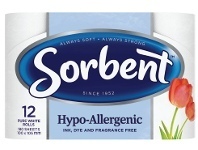 Sorbent Toilet Tissue Hypo-Allergenic 12 Pack