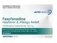 Direct Chemist Outlet Apohealth Fexofenadine Hayfever & Allergy Relief 180mg 10 Tablets offer